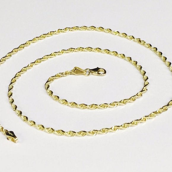 10k SOLID Yellow Real Gold Diamond Cut ROPE chain 5.2gr - Picture 1 of 6
